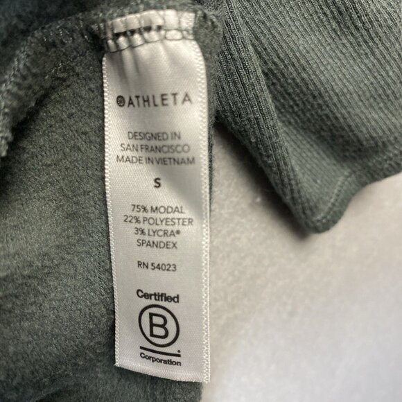 Athleta Purana Wrap Sweatshirt Womens S Oversized Olive Green Hoodie Trendy Cozy - Picture 8 of 11